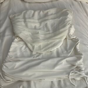 Elegant White Strapless Two piece set